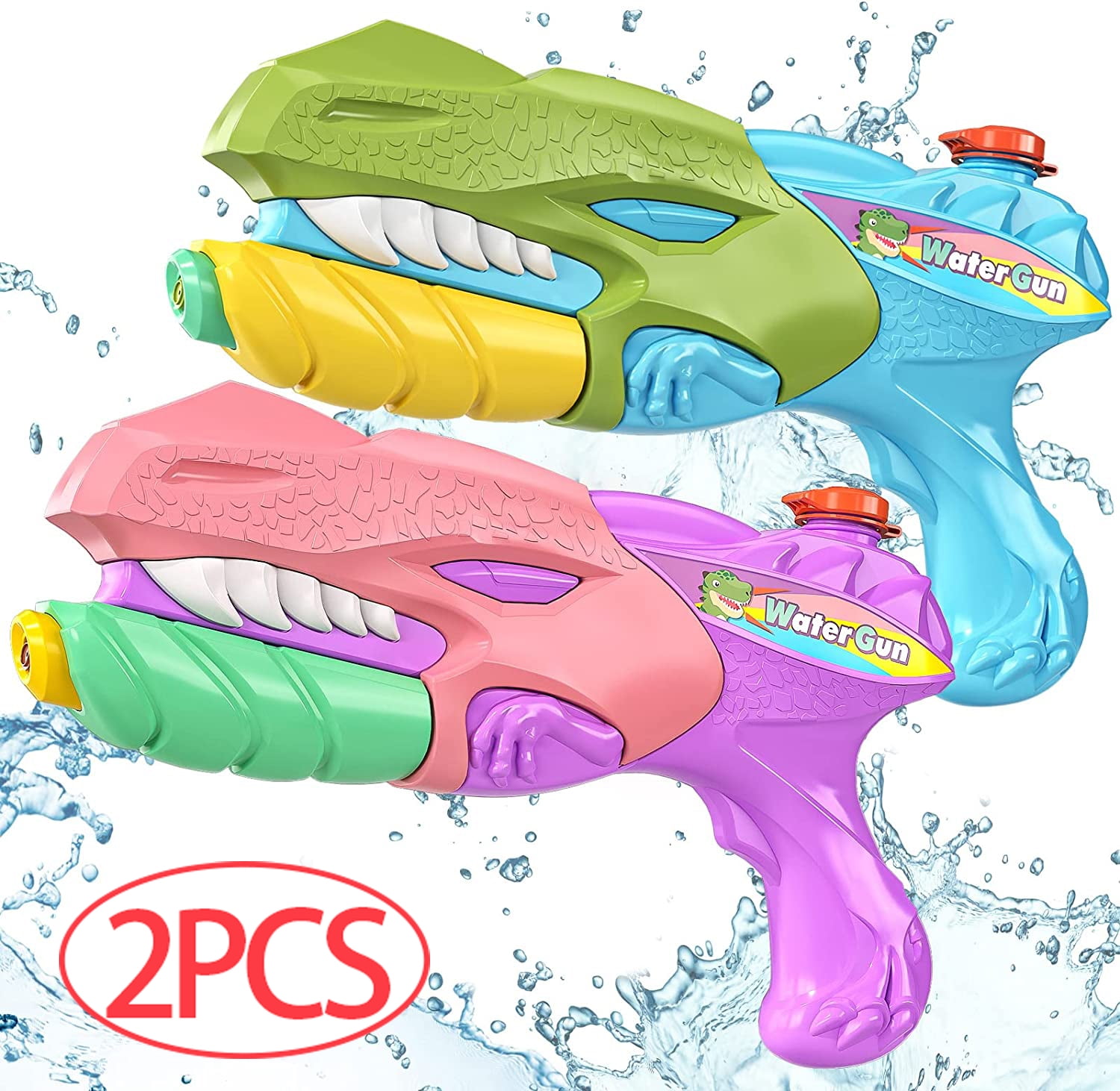 2 Pack Animal Shaped Water Guns For Kids - Fun Summer Pool, Beach, Backyard Outdoor Water Toys