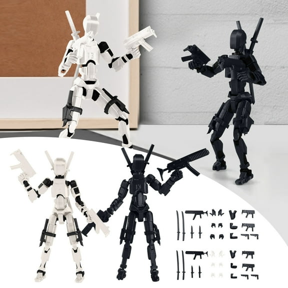 2-Pack T13 Action Figure Already Assembled, Multi-Colored Titan 13 Action Figure Set with Laser Saber 3D Printed T 13 Lucky Robo Dummy Nova 13 Action Figures-High Quality