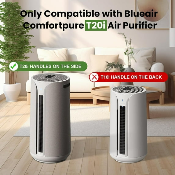 2 Pack T20i Replacement Filter Compatible with Blueair Comfort-Pure 3-in-1 Air Purifier Large, HEPA High-Efficiency Activated Carbon Filter for Home Large Room