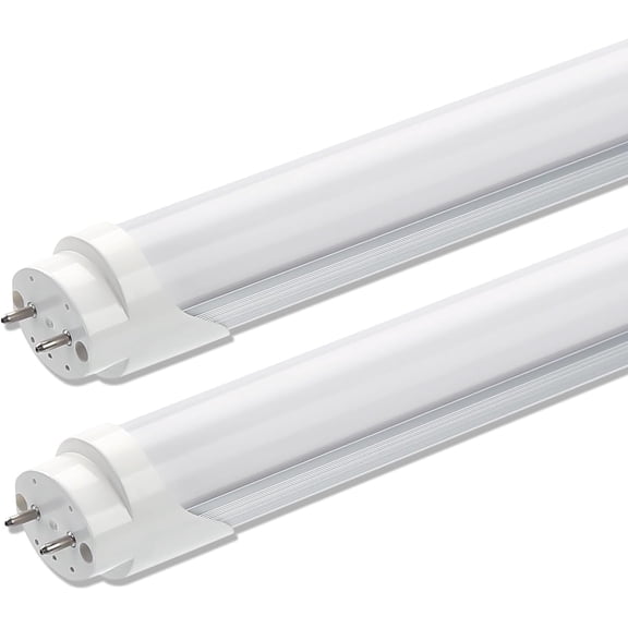 2 Pack T8 LED Bulbs 4FT, 6000K Daylight White, 40W Equivalent, Ballast Bypass, Dual Ended Type B Light Tube, LED Fluorescent Tube Replacement T8 T12, Non-dimmable