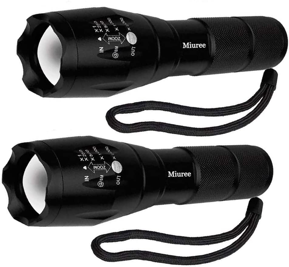 2 Pack TC1200 Tactical LED Flashlight Military Grade 2000 Lumens 5