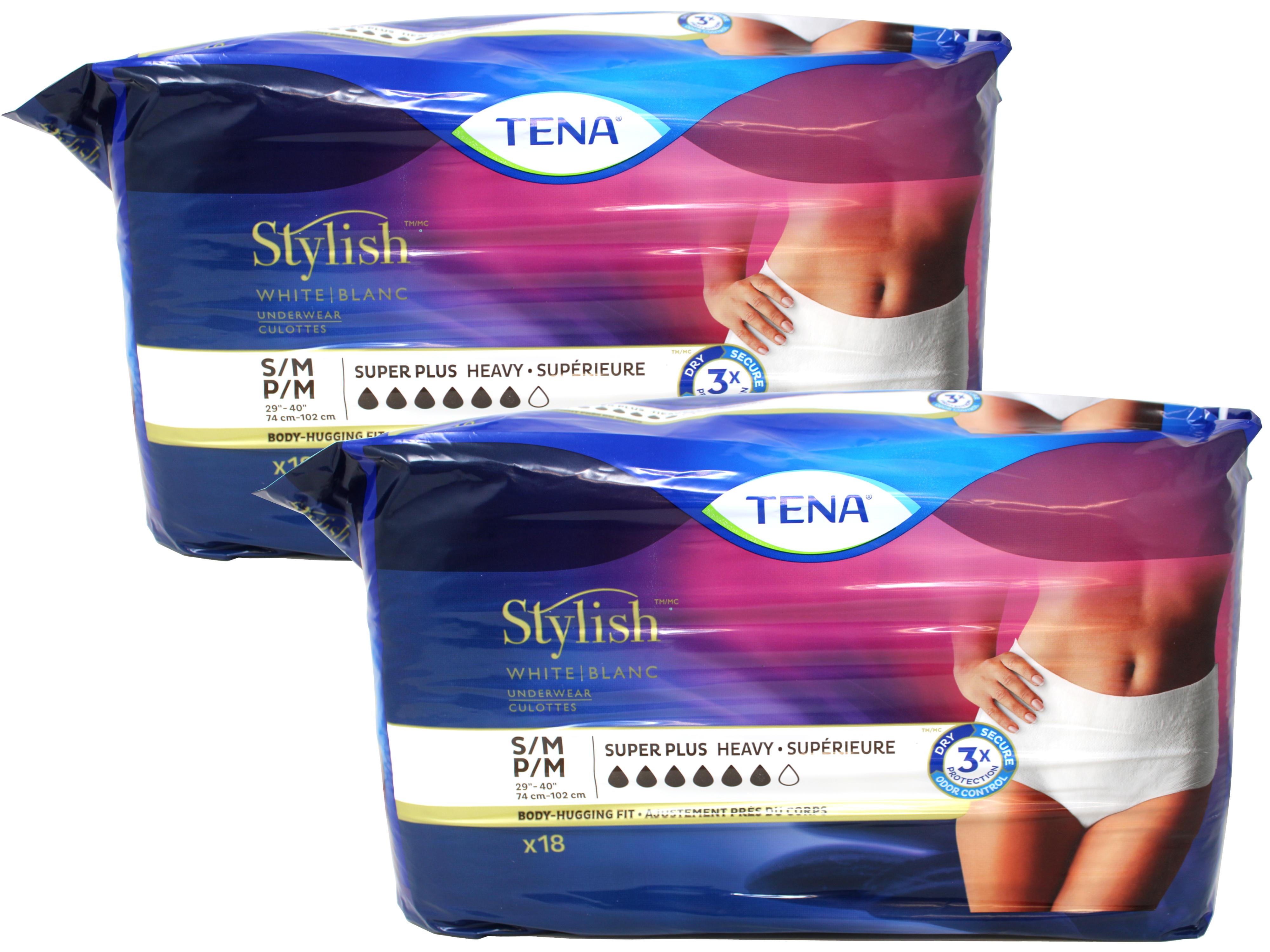 2 Pack - TENA Super Plus Heavy Absorbency Incontinence Underwear for Women, Small/Medium, 18 Count