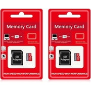 2 Pack TF Card 128GB with Adapter, High Speed Memory Card, UHS-I C10 A1 Memory TF Card for Tablet/Mobile Phone/Camera/Car Audio/Game Console 128GB
