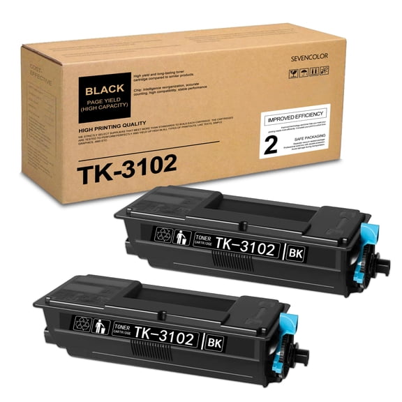 2 Pack TK3102 1T02MS0US0 Black Toner Cartridge Replacement for Kyocera FS-2100D Printer