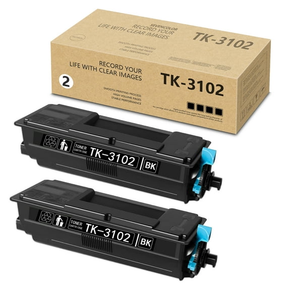 2 Pack TK3102 Black Toner Cartridge Replacement for Kyocera ECOSYS M3540idn Printer
