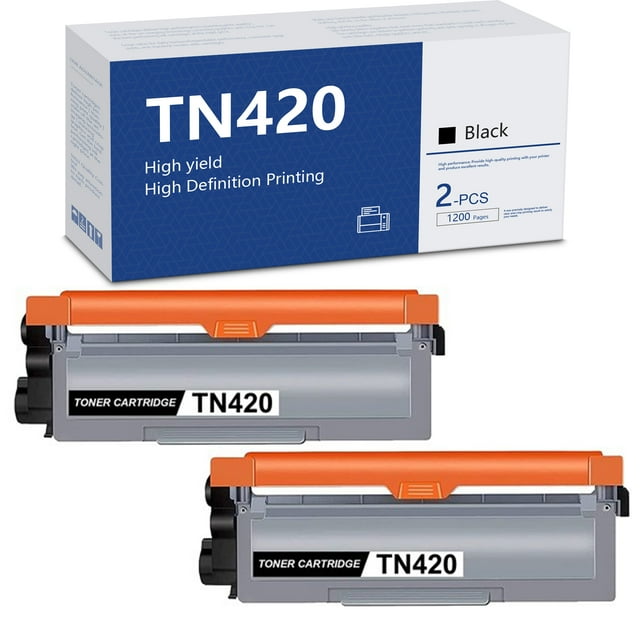 2Pack TN420 TN 420 Toner Cartridge Replacement for Brother TN420 HL