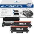 thumbnail image 1 of 2-Pack TN760 Black Toner Cartridge & 1-Pack DR730 Black Drum Unit Replacement for Brother High Capacity with DCP-L2550DW MFC-L2710DW L2750DW L2750DWXL HL-L2350DW L2370DW/DWXL L2390DW L2395DW Printer, 1 of 6