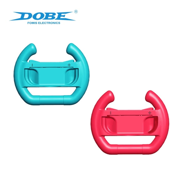 2-Pack TNS-852B Racing Steering Wheel Brackets for Nintendo Switch OLED Joy-Cons - Enhanced Grip for Mario Kart & Racing Games