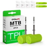2 Pack CYCLAMI TPU Bicycle Inner Tubes 29/27.5/26 inch x 1.9-2.5, 1.77"/45mm Metal Presta Valve with Removable Core