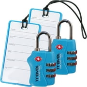 (2-Pack) TSA Luggage Lock + Matching TAG | BRIGHT COLORS Help Easily Identify Your Luggage