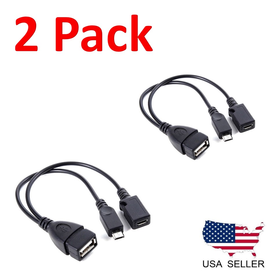 [2 Pack] TV xStream USB Port Adapter, Micro OTG Cable and Power