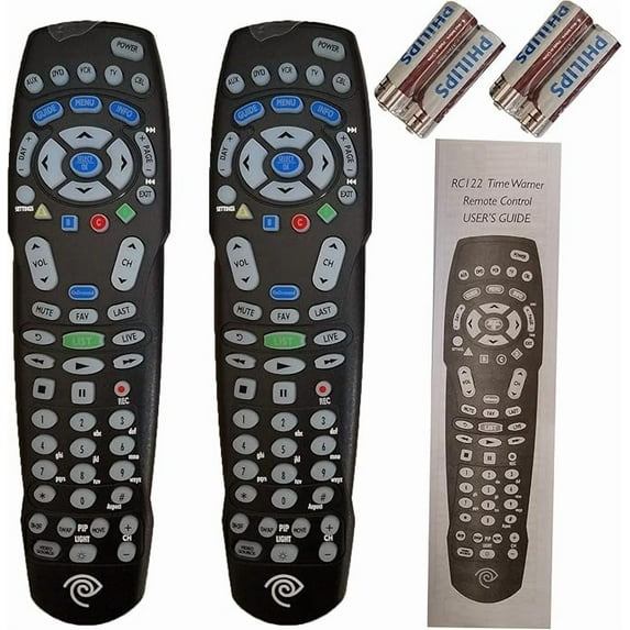 2 Pack TWC Phillips RC122 Time Warner Cable Scientific Atlanta Box 5 Devices Universal Remote Control White Logo