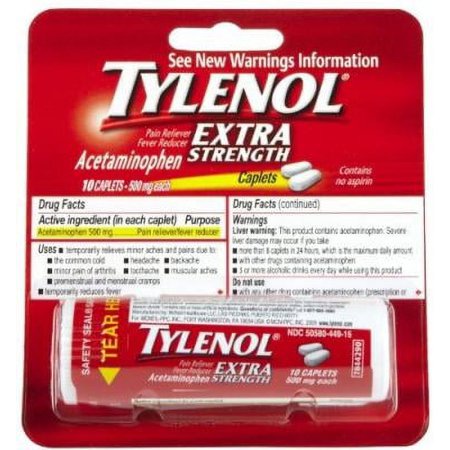2 Pack - TYLENOL Extra Strength Caplets 10 ea