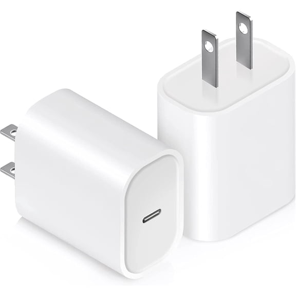 2-Pack TYPPKMM 20W PD Fast Charger USB-C Brick Compatible with iPhone 15 Pro Max, Samsung S23