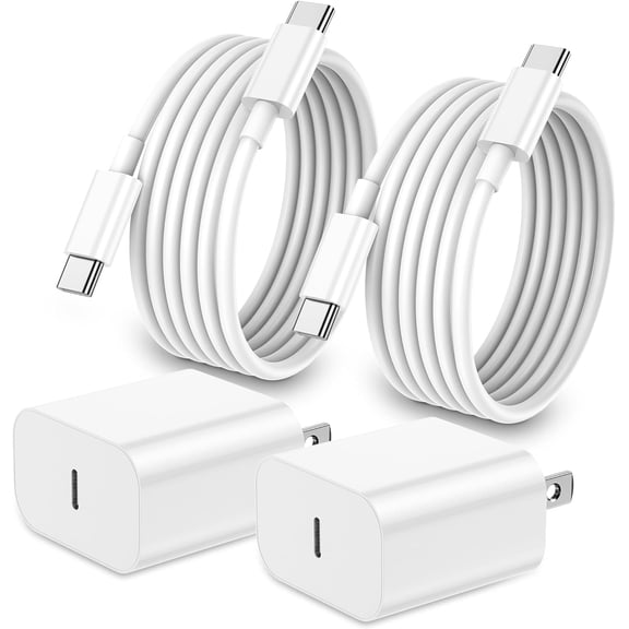 2-Pack TYPPKMM 20W USB-C PD Charging Cube, Compatible with iPhone 15/14/13/12, iPad, White
