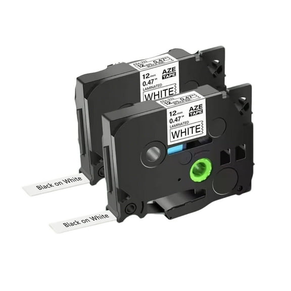 2 Pack TZE Refills Compatible with Brother TZe Replacement Tape– Laminated TZ Tape, Compatible with PT-D220/D210/H110/D200/D400/1280/D610BT & 100+ P-Touch Models