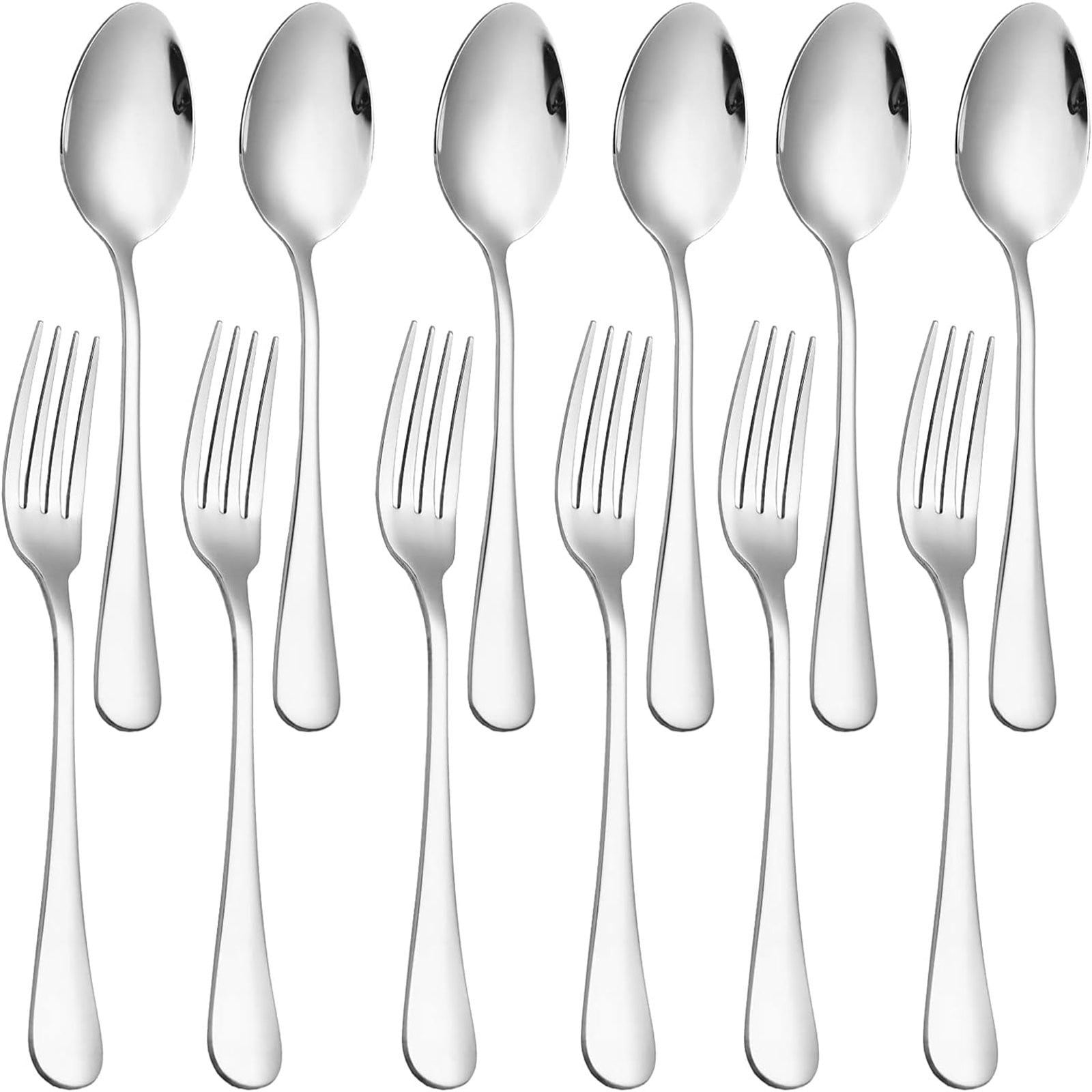 2 Pack Tableware,Set Of 12 Stainless Steel Dinner Forks And Spoons