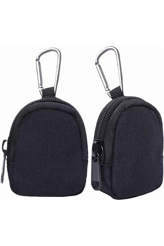 2 Pack Tactical Coin Purse - Military Pocket Keychain Pouch as Mini Tool Organizer Coin Car Key Waist Case Earphone Pack Backpack Accessory Pouch (Black-2pcs)