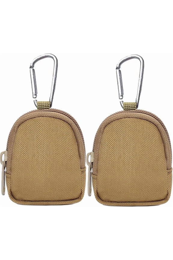 2 Pack Tactical Coin Purse - Military Pocket Keychain Pouch as Mini Tool Organizer Coin Car Key Waist Case Earphone Pack Backpack Accessory Pouch (Black-2pcs)