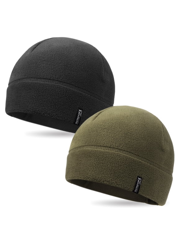 2 Pack Tactical Fleece Cap Winter Warm Beanie Military Army Watch Cap Gift for Men Women