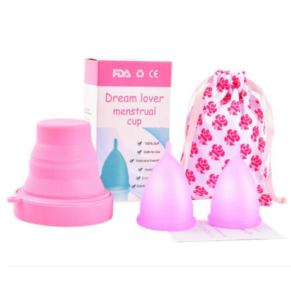 2 Pack Talisi Reusable Feminine Menstrual Cup Set Small Silicone