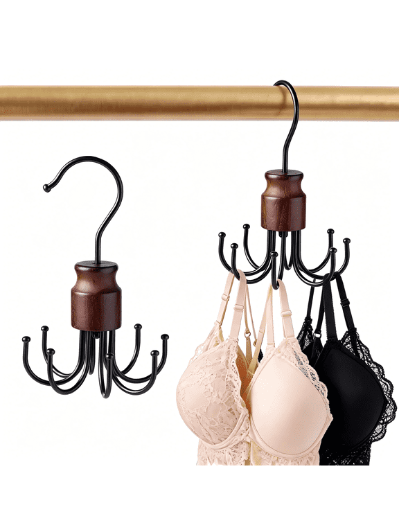 2 Pack Tank Top Hanger, Bra Hangers for Closet Organizer, Max 36 Storage Capacity, Space Saving 360 Rotatable Metal Bra Organizer, Closet Organizers and Storage for Tank Top, Bras, Scarf, Purse, etc