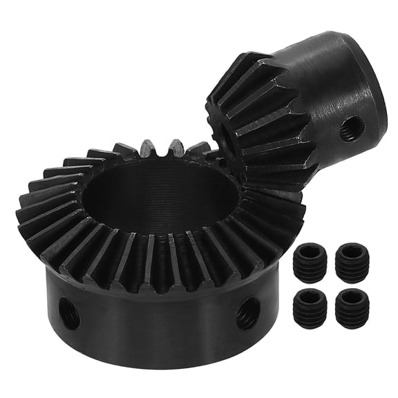 2 Pack Tapered Bevel Gears Set, 1.5 Mod 1:2 (15T/30T) Harden Steel Straight Bevel Gear, 90 Degree Steering Motor Gears, (6/25mm Shaft Hole)