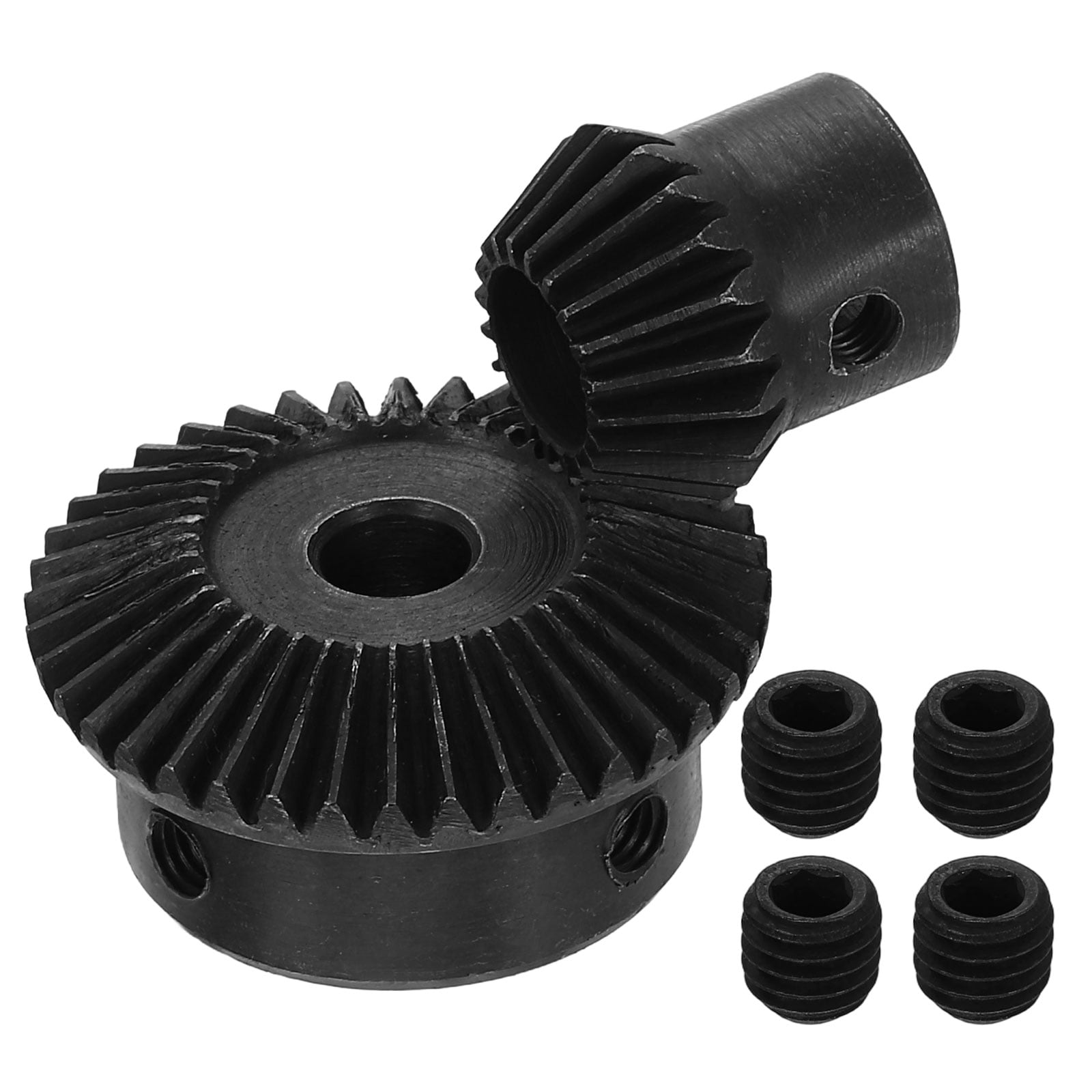 Uxcell 2pcs 1:1 Bevel Gear Set - 1 Module, 20 Teeth, 10mm Bore, 90 Degree Brass Bevel Pinion Gears For Mechanical Steering & Rotation Projects