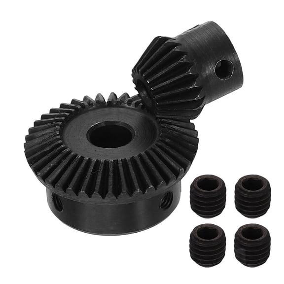 2 Pack Tapered Bevel Gears Set, 1 Mod 1:2 (20T/40T) Harden Steel Straight Bevel Gear, 90 Degree Steering Motor Gears, (5mm/10mm Shaft Hole)