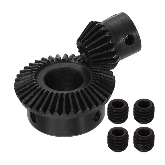 2 Pack Tapered Bevel Gears Set, 1 Mod 1:2 (20T/40T) Harden Steel Straight Bevel Gear, 90 Degree Steering Motor Gears, (5mm/14mm Shaft Hole)