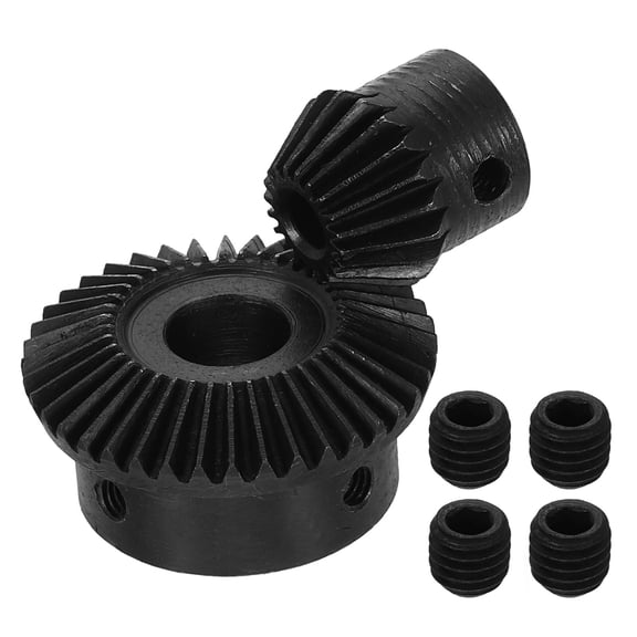 2 Pack Tapered Bevel Gears Set, 1 Mod 1:2 (20T/40T) Harden Steel Straight Bevel Gear, 90 Degree Steering Motor Gears, (6mm/12mm Shaft Hole)