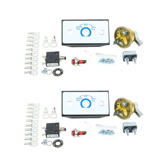 (2 Pack) Tarp Motor Rotary Switch Kit w/Circuit Breaker | Replaces Buyers Part # 5540710