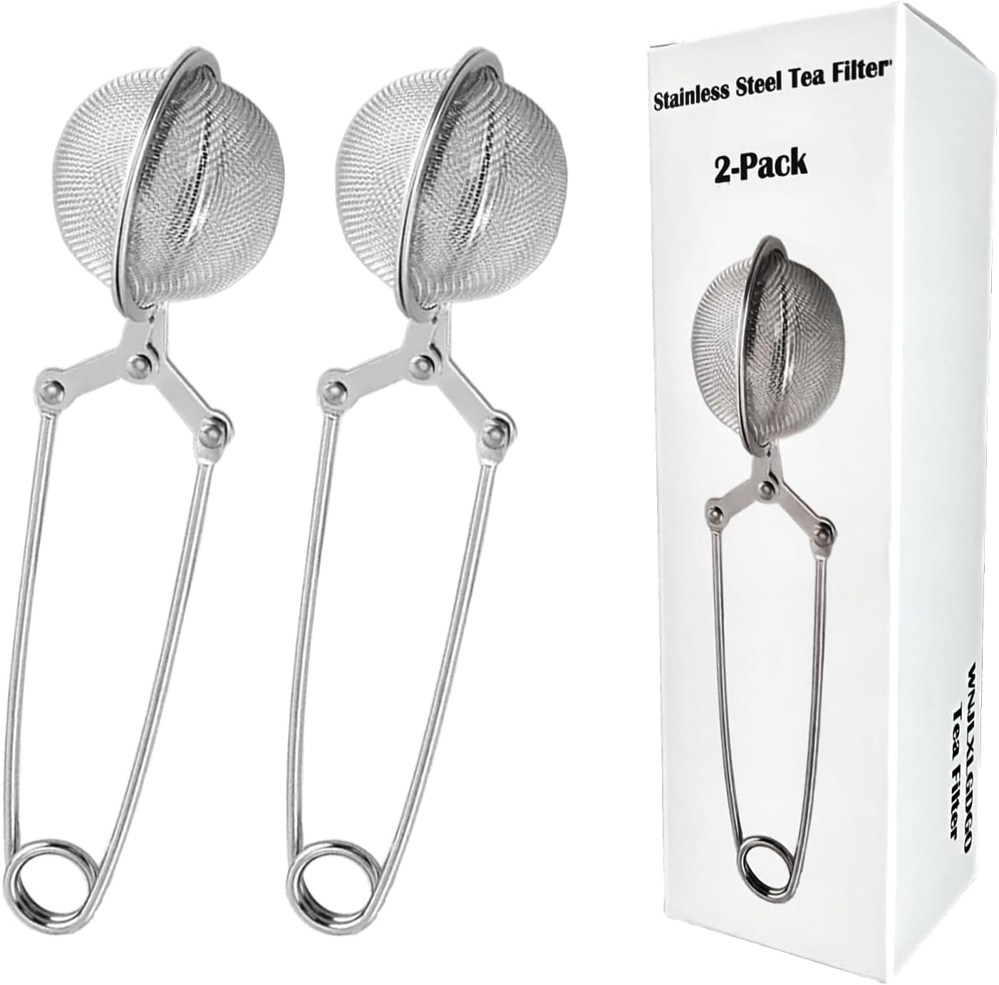 2-Pack Tea Ball Infusers, Stainless Steel Fine Mesh Tea Strainer with ...