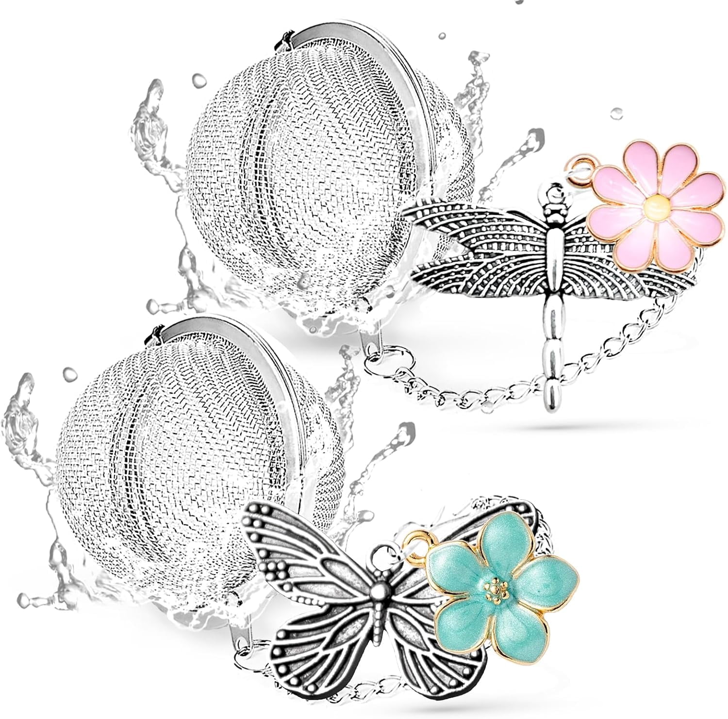 2-Pack Tea Infuser for Loose Leaf Tea, 304 Stainless Steel Tea Strainer ...