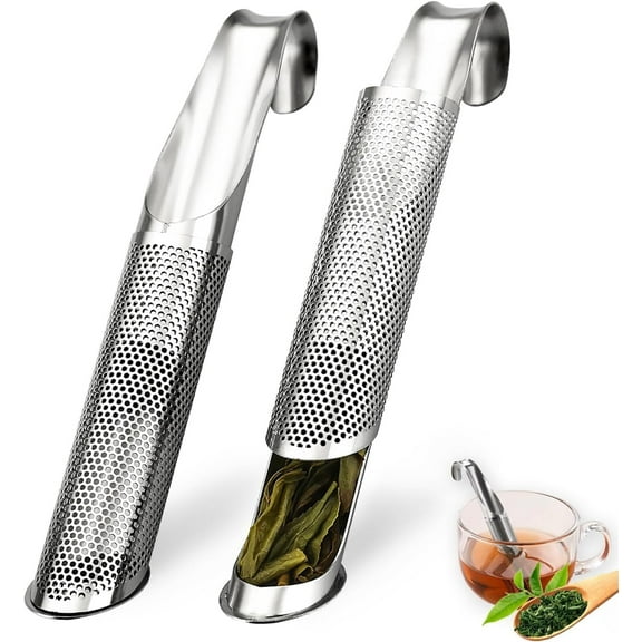 2 Pack Tea Infusers, Extra Fine Mesh Tea Strainer for Loose Tea, Stainless Steel Long Handle Tea Steeper Diffuser for Leaf Tea, Coffee, Spices, Seasonings