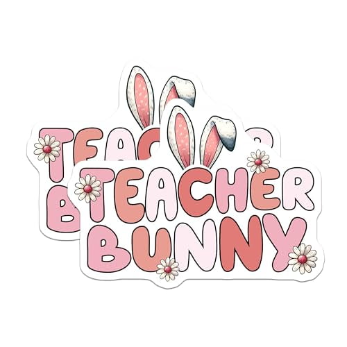 (2 Pack) Teacher Bunny Magnets - 5" On Longest Side - for Cars, Fridges, Toolboxes - Made in USA - MAG8143