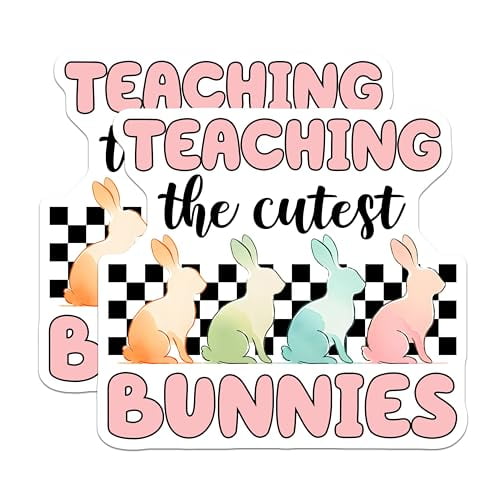 (2 Pack) Teaching The Cutest Bunnies Magnets - 5" On Longest Side - for Cars, Fridges, Toolboxes - Made in USA - MAG8147