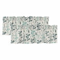 thumbnail image 1 of 2 Pack Teal Green Botanical Valances for Windows Bedroom Living Room Window Treatments, Rustic Country Spring Floral Summer Leaf Rod Pocket Valance Drapes Short Kitchen Curtains Over Sink 60"x18", 1 of 8