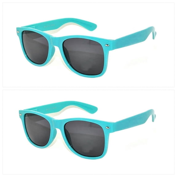 2 Pack Teal Retro 80's Fashion Style Sunglasses