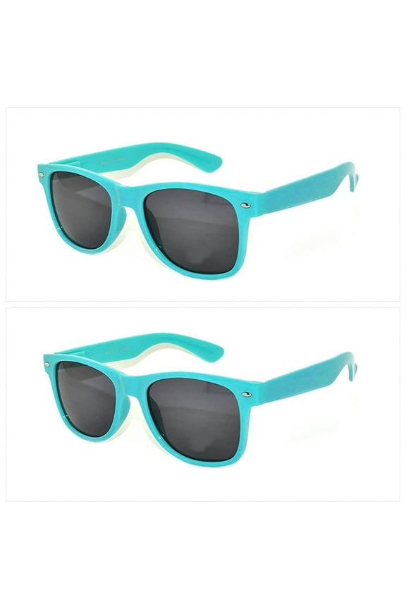2 Pack Teal Retro 80's Fashion Style Sunglasses
