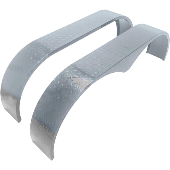 2-Pack Teardrop Trailer Fenders 66x9.1x20 In Steel for 13-15 In Wheels Dual Axle