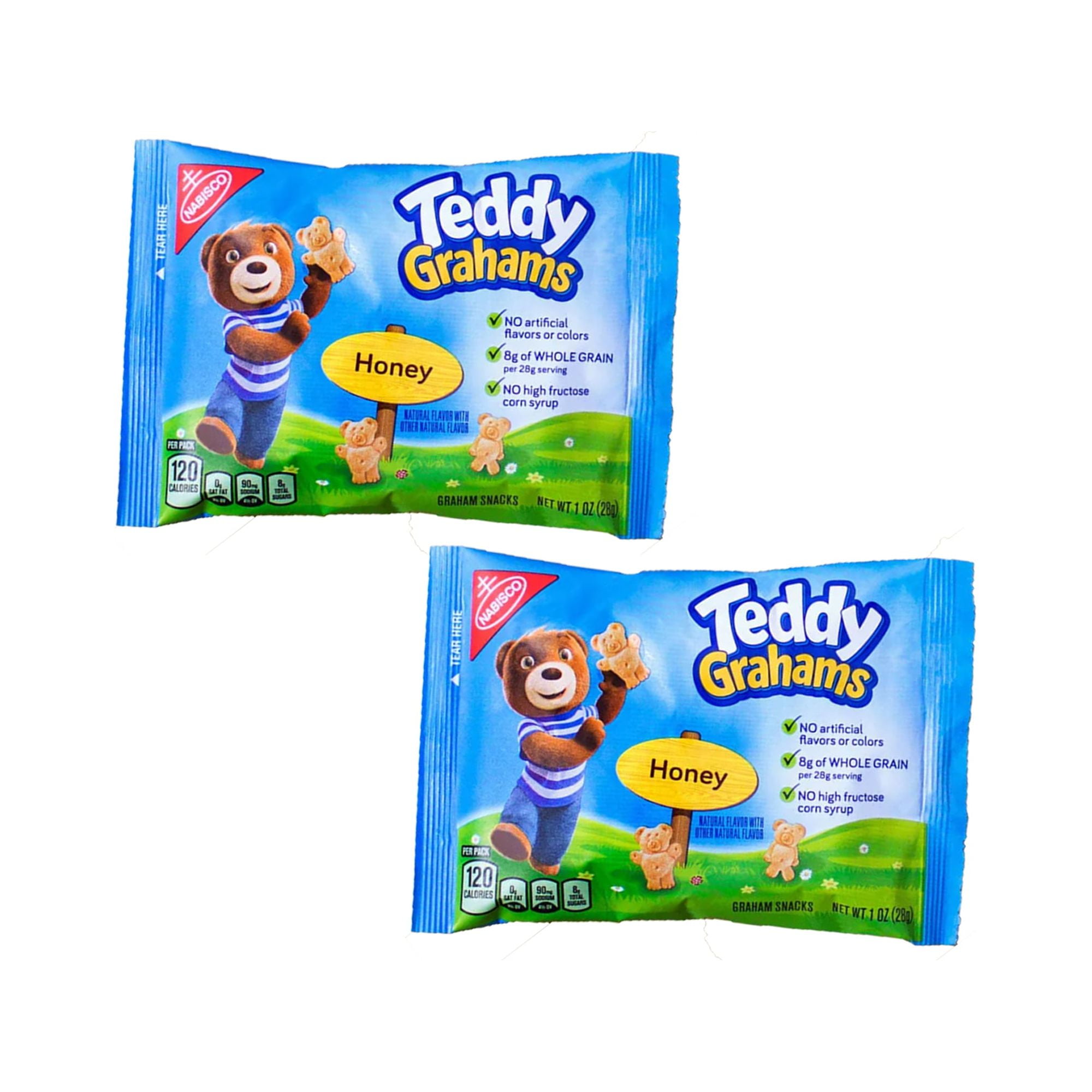 2 Pack Teddy Grahams Honey Graham Chocolate Snacks Lunchbox Mini