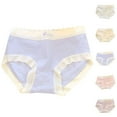 thumbnail image 1 of 2 Pack Teens Girls Cotton Underwear Briefs Size 9-16 Mid Waisted Breathable Panties Juniors Kids Lightweight Color-Block Full-Coverage Brief, 1 of 8