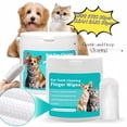 thumbnail image 1 of 2-Pack Teeth and Ear Cleaner Finger Wipes, Dog and Cat Grooming Kit, Soothing Odor Control, Reduces Dirt and Wax Buildup, Cleans Teeth and Reduces Tartar and Odor, 100 Tablets, 1 of 11