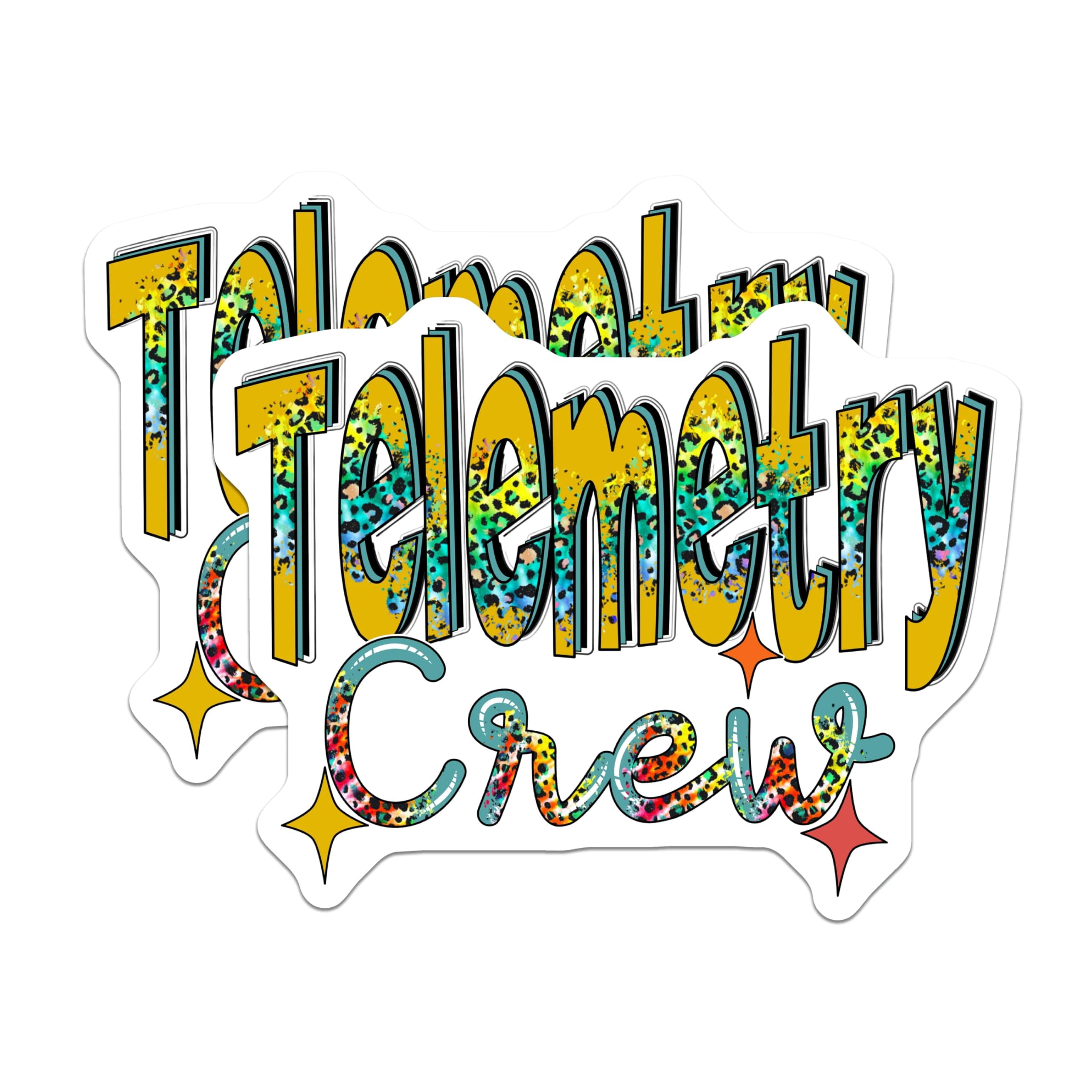 (2 Pack) Telemetry Crew Stickers - Nurse Team Stickers - Leopard Print ...