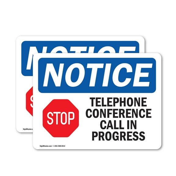 (2 Pack) Telephone Conference Call In Progress Sign