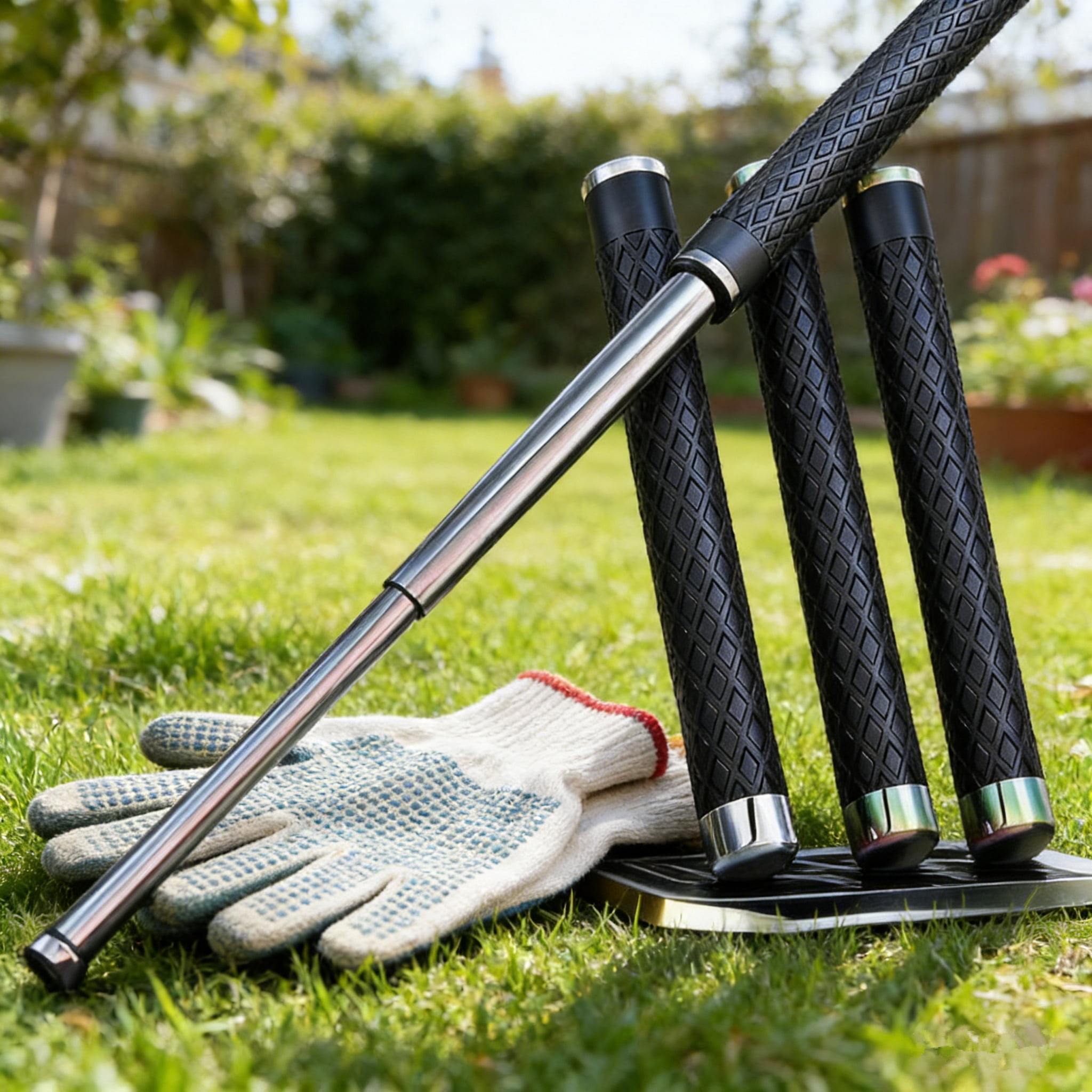 2-Pack Telescopic Garden Utility Sticks, Heavy-Duty Extendable Yard Maintenance Tools for Lawn & Outdoor Work