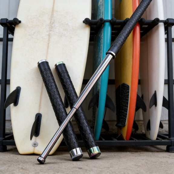 2-Pack Telescopic Surf & Beach Utility Sticks, Extendable Sand Spikes & Surf Equipment Poles for Surf Rack, Beach & Water Sports