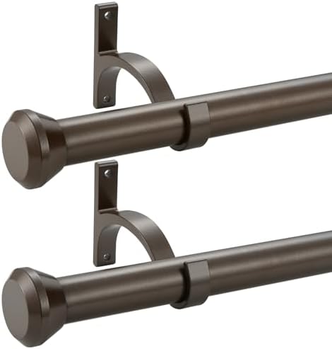 Small Drapery Rods 2 Pack Telescoping Curtain Rods,1Inch Diameter Drapery Rods 144-164Inch ...