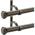 thumbnail image 1 of 2 Pack Telescoping Curtain Rods, 1Inch Diameter Drapery Rods 144-164Inch Length Adjustable Rod with Brackets Window Treatment-Dark Bronze, 1 of 11